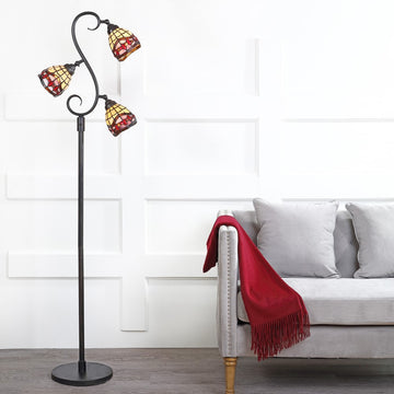 Walker Tiffany-Style 70.5" Multi-Light LED Floor Lamp - JONATHAN Y